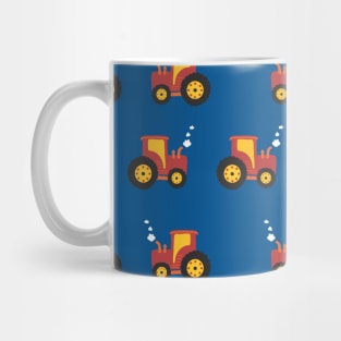 Tractors on Blue Mug